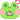 a small gif of a pixelated frog's face, looking curious, a question mark by its head. click it!